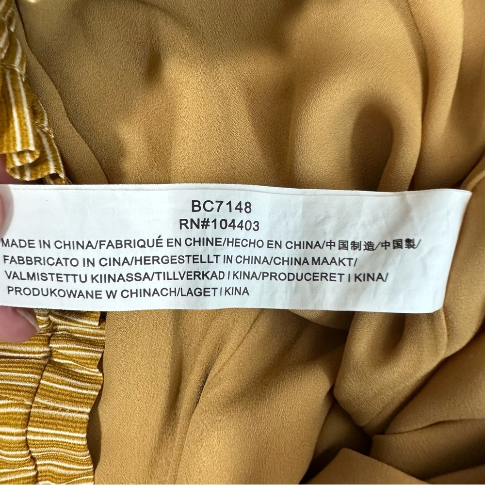 J.O.A. Sz S Just One Answer Wide Leg Cropped Pants Mustard Cream Flowy F… - Picture 9 of 16